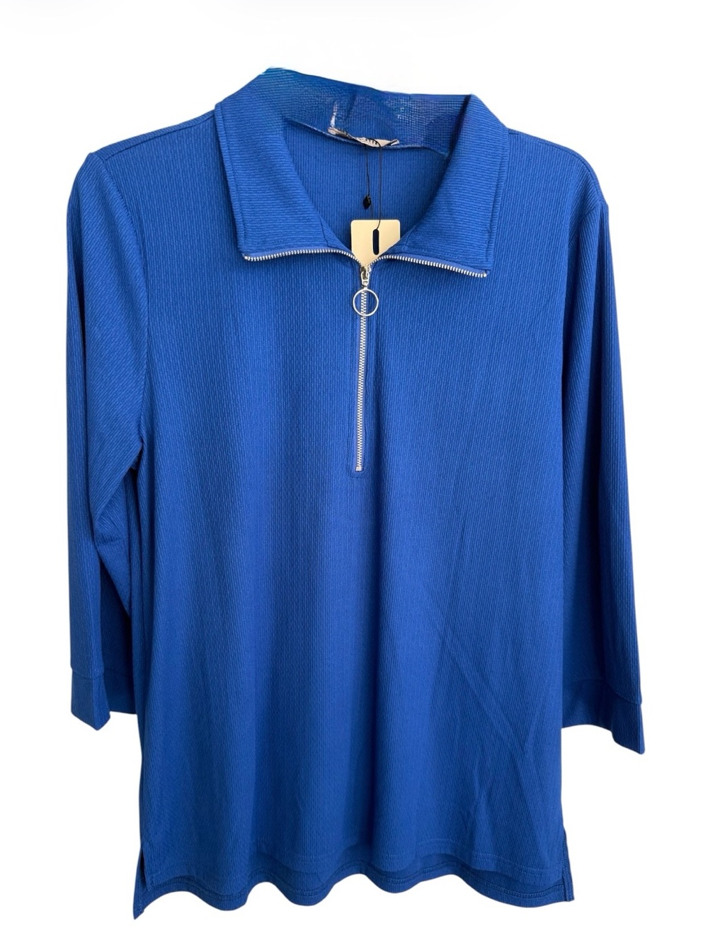 ViVI Electric Blue Zip-Front Long Sleeve Top